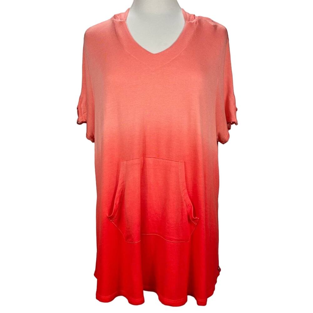 NWT Livi Short Sleeve Hoodie Orange Ombre 18/20